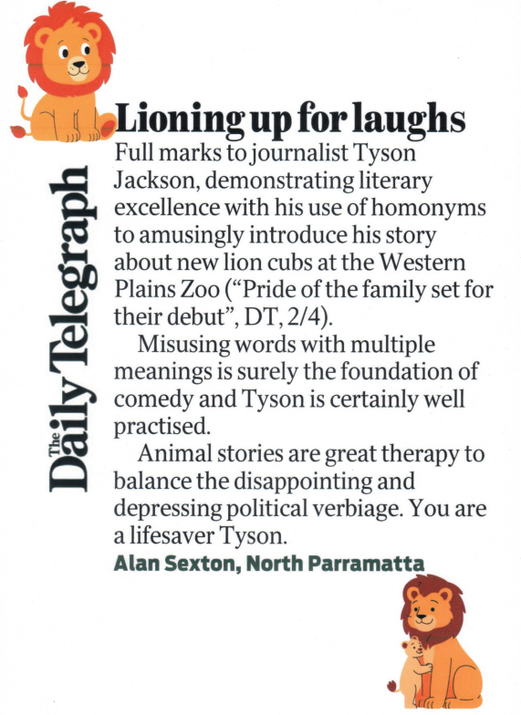 Lioning up for laughs