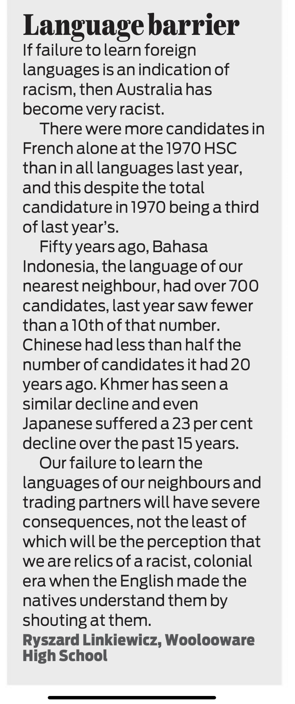 Languages and racism