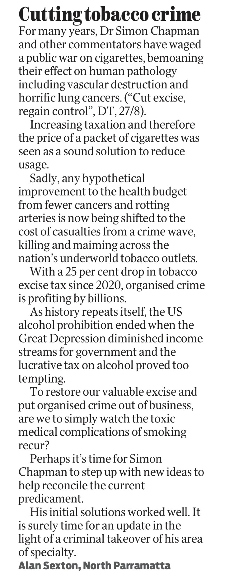Cutting tobacco crime
