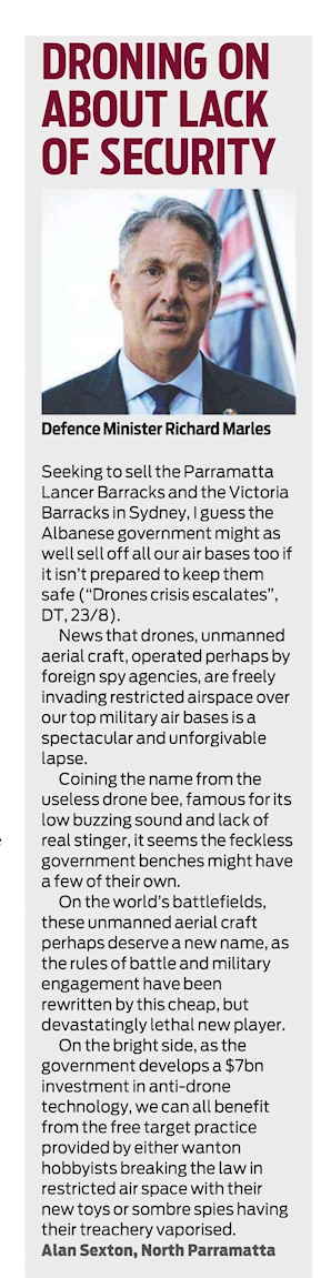 Droning on about lack of security