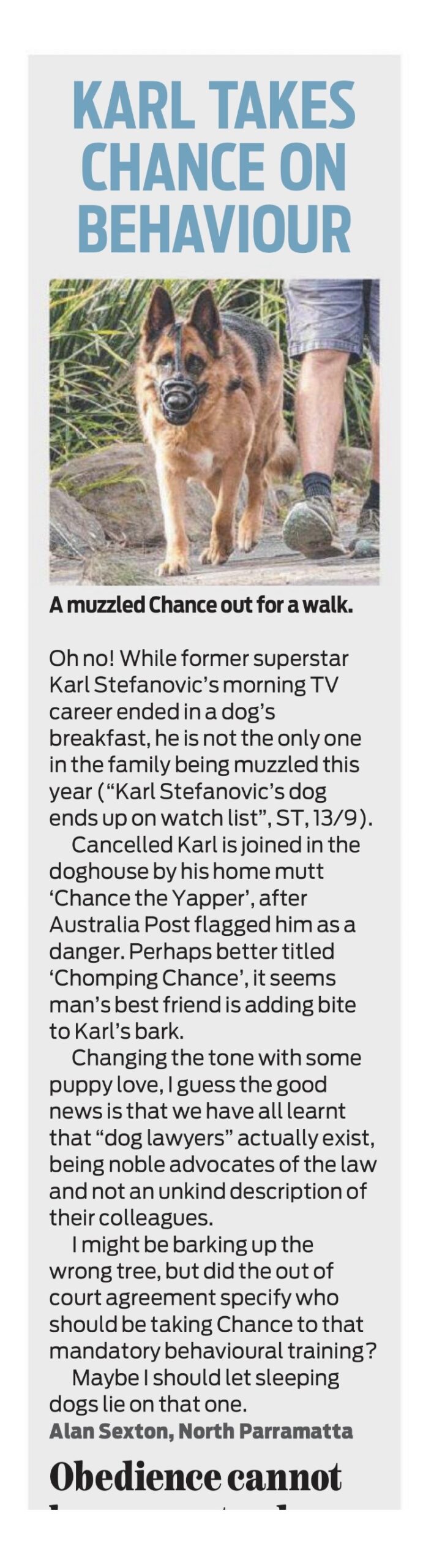 Karl takes chance on behaviour