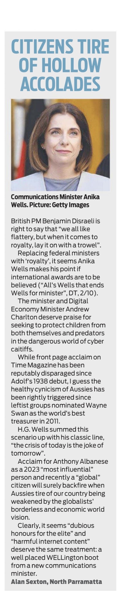 Citizens tire of hollow accolades